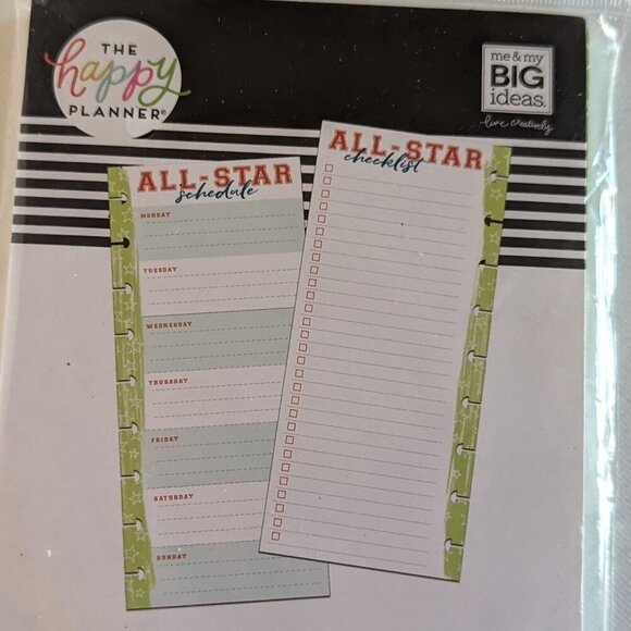 NWT Happy Planner 'All Star Schedule' 60 Classic Half Sheet Weekly Filler Paper - Picture 5 of 7